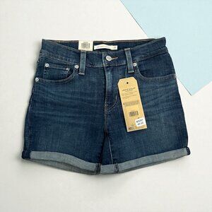 LEVIS Mid Length Dark Wash Shorts Size 25 NEW New with tags